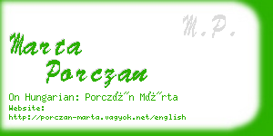 marta porczan business card